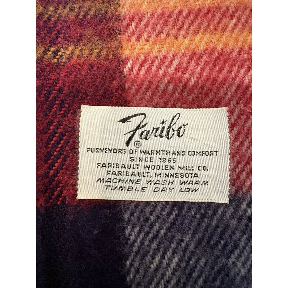 Vtg Faribo Acrylic Throw Blanket 52x44